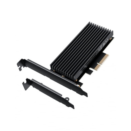 GRAUGEAR Carte M.2 PCIe 4.0 pour M.2 NVMe SSD M-Key 4X Silicone Dissipateur Thermique Aluminium Refroidisseur High + Low Profile