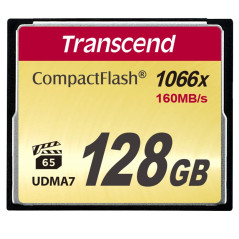 Transcend CF1000 CompactFlash 1000 Carte mémoire 128GB, jusqu'à 160/120 MB/s, supporte le mode de transfert Ultra DMA haute vite