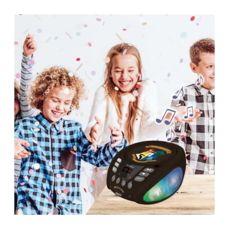 Lexibook, Harry Potter, Lecteur CD Bluetooth, Portable, Effets Lumineux, Prise Micro, Entrée aux-in, Pile ou Secteur, Noir, RCD1