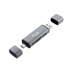 Equip Lecteur de Carte USB 3.0 HUB OTG SB-C & USB-A SD/MicroSD