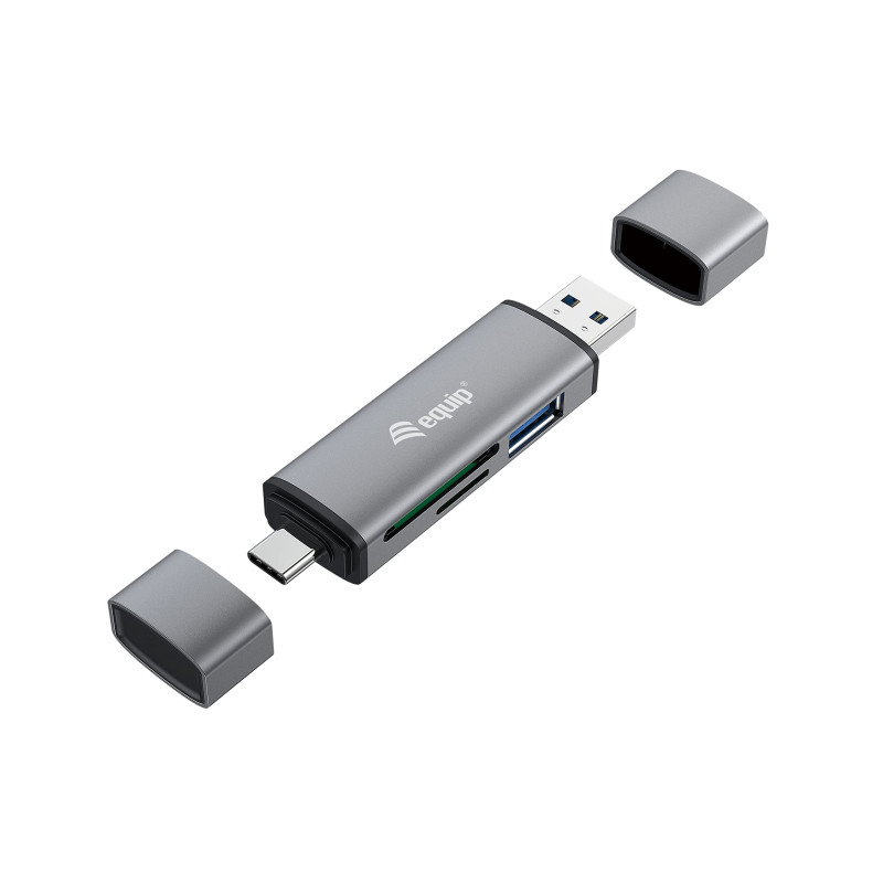 Equip Lecteur de Carte USB 3.0 HUB OTG SB-C & USB-A SD/MicroSD