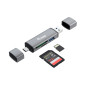 Equip Lecteur de Carte USB 3.0 HUB OTG SB-C & USB-A SD/MicroSD