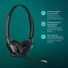 EPOS Impact D 30 Phone - Casque DECT Haute Performance pour Téléphones Fixes et Softphones, avec EPOS Voice™ et Microphone Antib