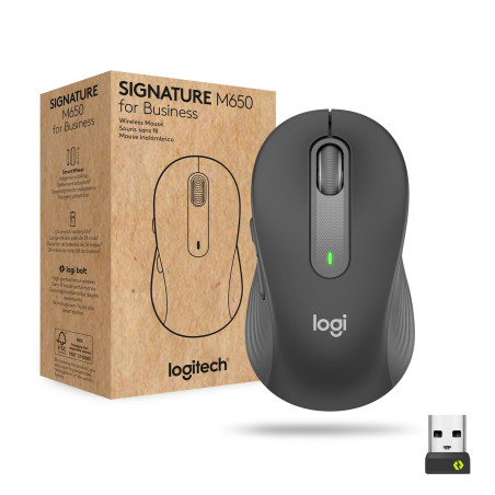 Logitech Signature M650 for Business, Souris sans Fil pour les Mains de Petite Taille à Taille Moyenne, Logi Bolt, Bluetooth, Sm