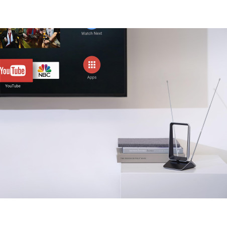 Antenne TV intérieure amplifiée – 4K Ultra HD TV – Control Automatique du Gain – Distance aux émetteurs 0 – 25 km – SV9465-5G