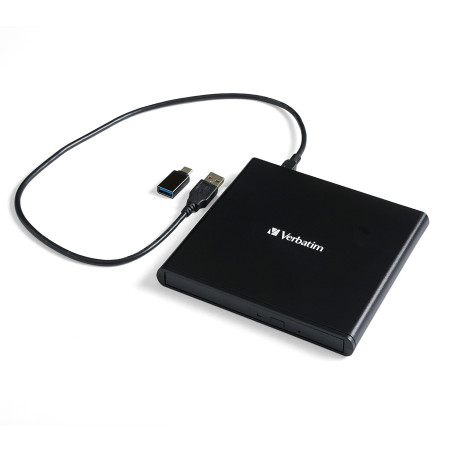Verbatim Lecteur graveur de CD/DVD Externe Slimline USB 2.0 avec Logiciel Nero Burn & Archive Inclus, Design Compact, Lecteur gr
