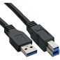 InLine 5m USB 3.0 câble USB USB A USB B Noir