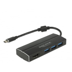 DeLOCK 63931 hub & concentrateur USB 3.0 (3.1 Gen 1) Type-C 5000 Mbit/s Noir - Hubs & concentrateurs (USB 3.0 (3.1 Gen 1) Type-C