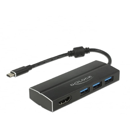 DeLOCK 63931 hub & concentrateur USB 3.0 (3.1 Gen 1) Type-C 5000 Mbit/s Noir - Hubs & concentrateurs (USB 3.0 (3.1 Gen 1) Type-C