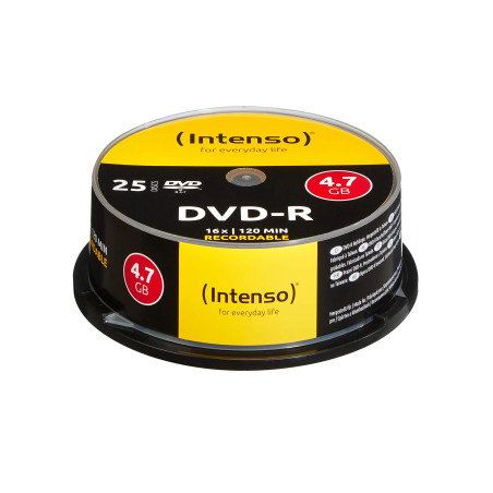 1x25 Intenso DVD-R 4,7GB 16x Speed, cakebox