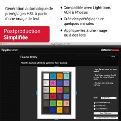 Datacolor SpyderCheckr24 - Carte couleur pour le calibrage des caméras avec 24 patchs couleur, Noir