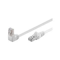 Goobay 94183 CAT 5e Câble de Liaison 1x 90° Coudé, F/UTP, Blanc, 10 m Longueur