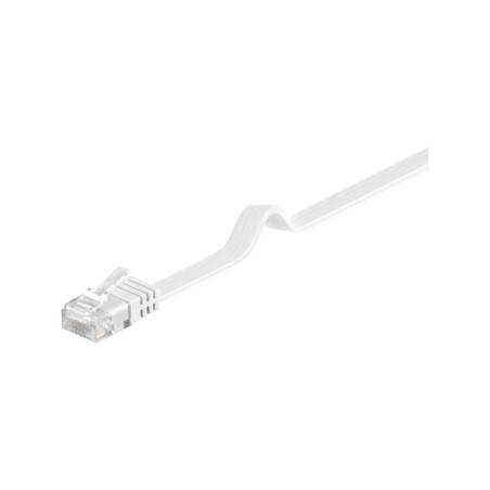 Goobay 93363 CAT 5e Câble de Liaison Plat, U/UTP, Blanc, 10m Longueur