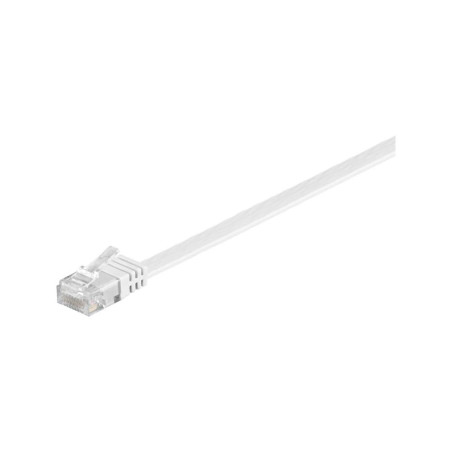Goobay 93363 CAT 5e Câble de Liaison Plat, U/UTP, Blanc, 10m Longueur
