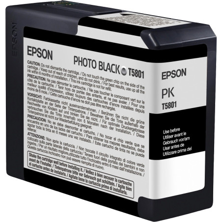 Epson T5801 Cartouche d'encre d'origine 1 x photo noire pour Epson stylus pro 3800/3880
