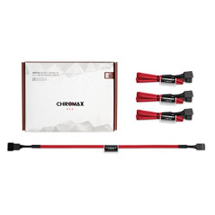Noctua NA-SEC1 chromax.red, Câbles-Rallonges de Ventilation, 3/4 broches (30 cm, Rouge)