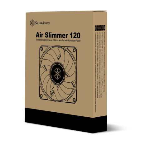 SilverStone Technology Air Slimmer 120, Ventilateur Plat de 120 mm à Performances renforcées avec contrôle PWM sur Toute la Plag