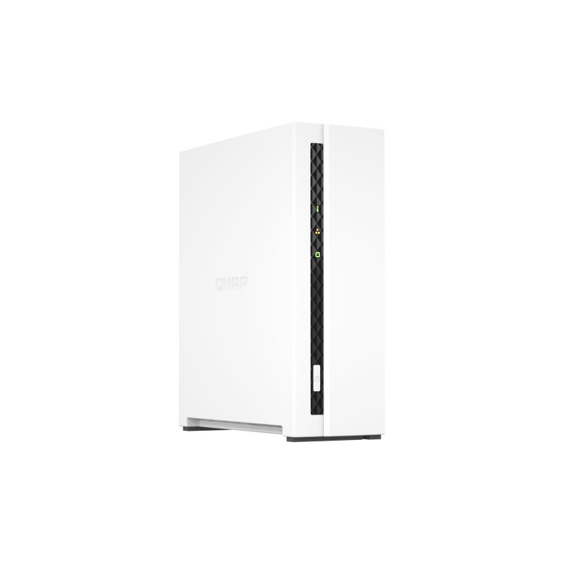 QNAP 1 Bay Arm 4C 1.8GHz ; 1 x SATA 6Gb/s 3.5"/2.5"; 2GB RAM on-Board; 1 x GbE ; 1 x USB3.2 Gen1 and 1 x USB2.0 QNAP 1 Bay Arm 4C 1.8GHz ; 1 x SATA 6Gb/s 3.5"/2.5"; 2GB RAM on-Board; 1 x GbE ; 1 x USB3.2 Gen1 and 1 x USB2.0