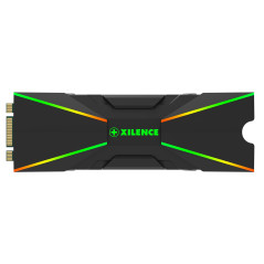 Xilence M2SSD.B.ARGB Dissipateur Thermique pour SSD M.2 2280 PCIe NVMe/SATA, ARGB 5V 3 Broches, Montage Facile, Passif, avec écl