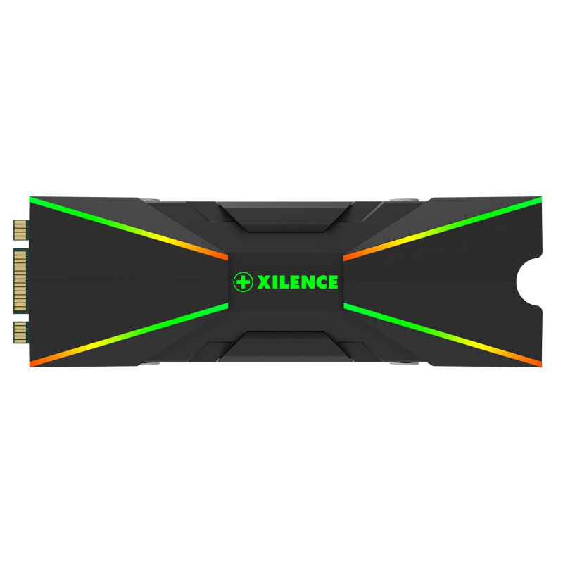 Xilence M2SSD.B.ARGB Dissipateur Thermique pour SSD M.2 2280 PCIe NVMe/SATA, ARGB 5V 3 Broches, Montage Facile, Passif, avec écl Xilence M2SSD.B.ARGB Dissipateur Thermique pour SSD M.2 2280 PCIe NVMe/SATA, ARGB 5V 3 Broches, Montage Facile, Passif, avec écl