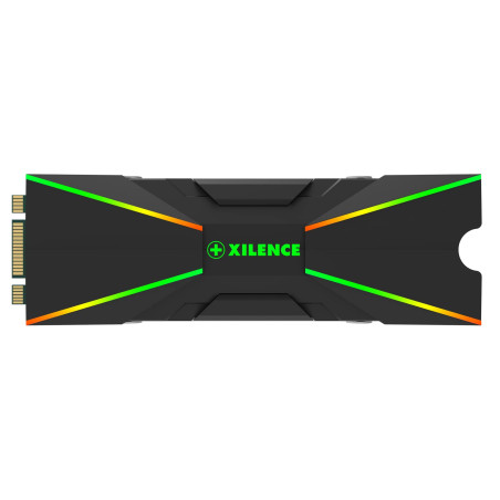 Xilence M2SSD.B.ARGB Dissipateur Thermique pour SSD M.2 2280 PCIe NVMe/SATA, ARGB 5V 3 Broches, Montage Facile, Passif, avec écl