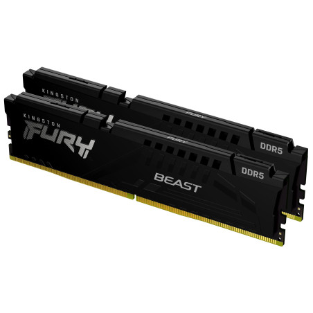 Kingston FURY Beast Noir DDR5 16Go (2x8Go) 5600MT/s CL40 DIMM Mémoire pour PC de Gamer Kit de 2 Intel XMP - KF556C40BBK2-16