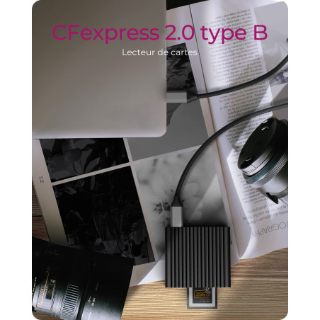 ICY BOX CFexpress Lecteur de cartes de type B avec USB 3.2 Gen 2 (10 Gbit/s), Lecteur, USB-C & USB-A, Aluminium, Android/Windows