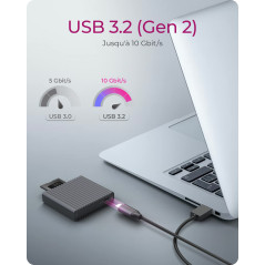 ICY BOX CFexpress Lecteur de cartes de type B avec USB 3.2 Gen 2 (10 Gbit/s), Lecteur, USB-C & USB-A, Aluminium, Android/Windows