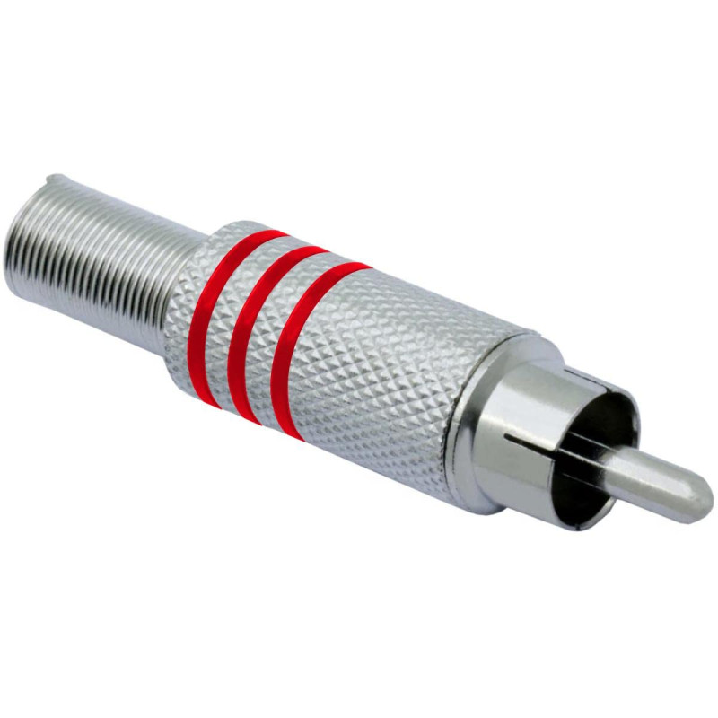 Connecteurs RCA en métal 610161 pour câble 6 mm, Rouge Connecteurs RCA en métal 610161 pour câble 6 mm, Rouge
