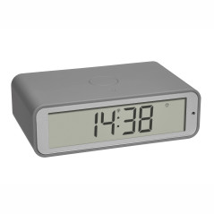 TFA Dostmann Réveil Radio-pilotée numérique Twist, 60.2560.15 Fuseau horaire réglable, Rotation de l'écran de 180°, Design Plat,