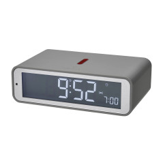 TFA Dostmann Réveil Radio-pilotée numérique Twist, 60.2560.15 Fuseau horaire réglable, Rotation de l'écran de 180°, Design Plat,