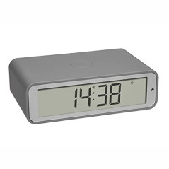 TFA Dostmann Réveil Radio-pilotée numérique Twist, 60.2560.15 Fuseau horaire réglable, Rotation de l'écran de 180°, Design Plat,