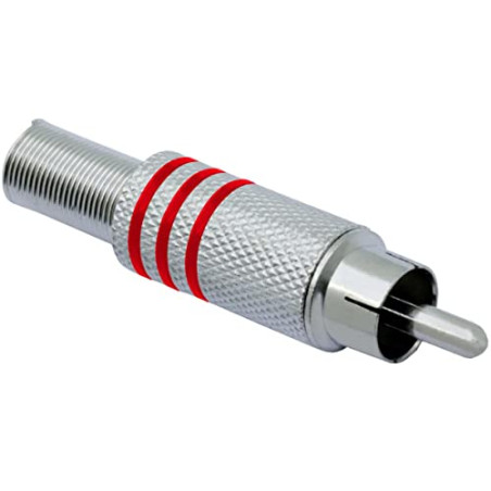 Connecteurs RCA en métal 610161 pour câble 6 mm, Rouge