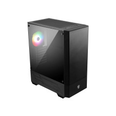 MSI MAG Forge 110R Boitier PC Gaming Moyen Tour Noir, 1x Ventilateur 120mm ARGB, Panneau Latéral en Verre Trempé, ATX, mATX, Min