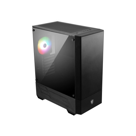 MSI MAG Forge 110R Boitier PC Gaming Moyen Tour Noir, 1x Ventilateur 120mm ARGB, Panneau Latéral en Verre Trempé, ATX, mATX, Min