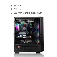 MSI MAG Forge 110R Boitier PC Gaming Moyen Tour Noir, 1x Ventilateur 120mm ARGB, Panneau Latéral en Verre Trempé, ATX, mATX, Min