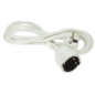 Perel Rallonge, H05VV-F 3G1.5, 5 m, 16 A/230 V, 3500 W, Type E/F, Schuko, Usage intérieur, PVC, Blanc