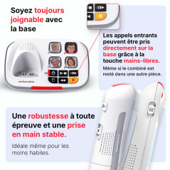 SWISSVOICE - Xtra 2355 - DECT - Téléphone Fixe Sans Fil - Larges Touches - Répondeur - Audio Boost - Sonneries Fortes - Compatib
