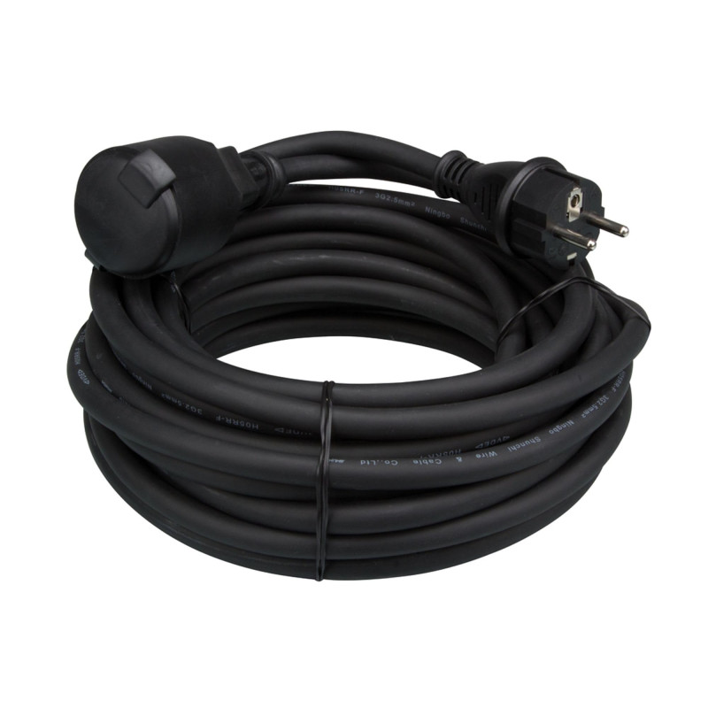 Perel ec25r25 Rallonge, 3 G2,5, 25 m de longueur, en caoutchouc noir Perel ec25r25 Rallonge, 3 G2,5, 25 m de longueur, en caoutchouc noir