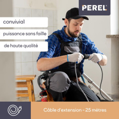 Perel ec25r25 Rallonge, 3 G2,5, 25 m de longueur, en caoutchouc noir