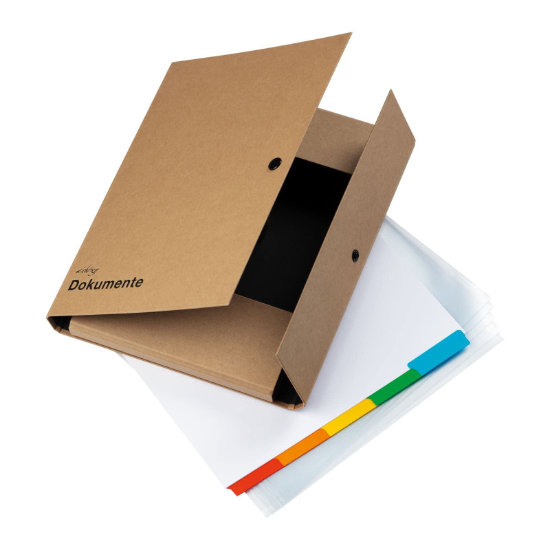 PAGNA Porte-documents à 2 anneaux en papier kraft naturel