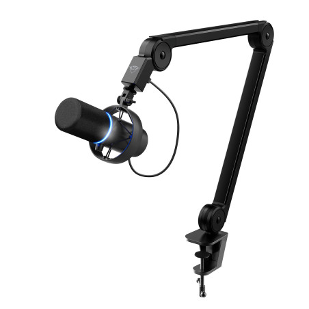 Trust Gaming GXT 255+ Onyx Bras Micro Professionnel Cardioïde, Filtre Anti-Pop - Microphone USB LED pour Podcast - Perche Micro