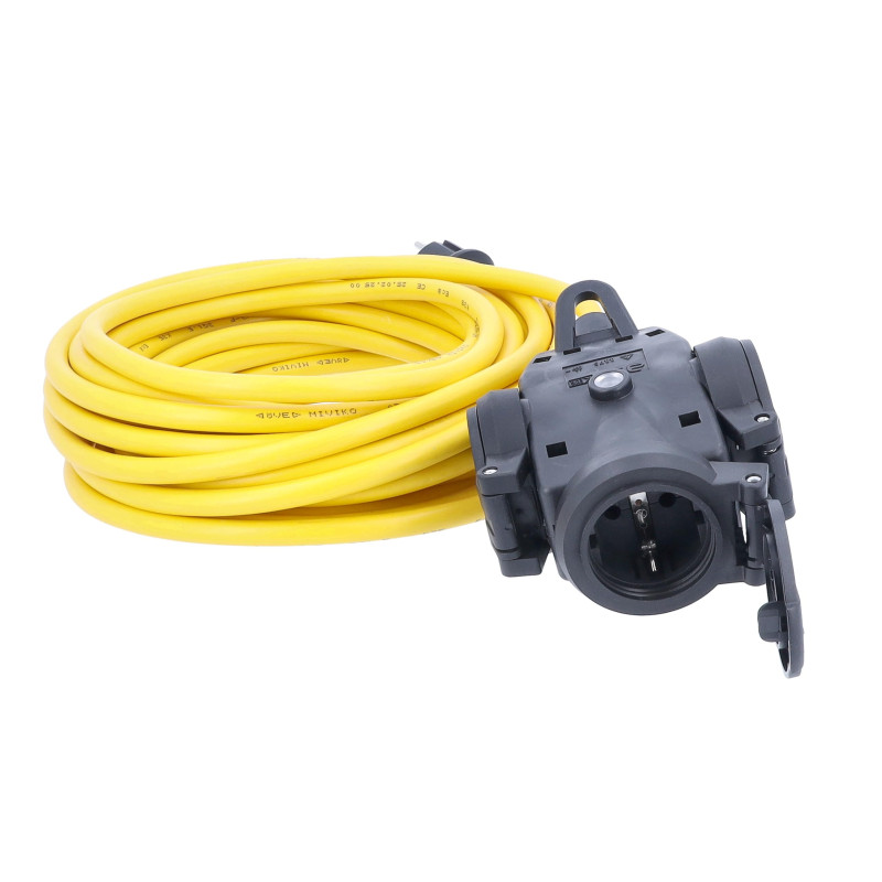 as - Schwabe 61453 Rallonge électrique 3 prises en caoutchouc K35 AT-N07V3V3-F 3G2.5 pour usage en extérieur Protection IP44 10 as - Schwabe 61453 Rallonge électrique 3 prises en caoutchouc K35 AT-N07V3V3-F 3G2.5 pour usage en extérieur Protection IP44 10