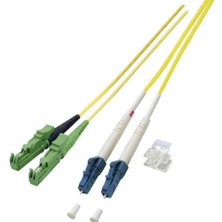 EFB Elektronik O0937.2 2m E-2000 (APC) LC OS2 Yellow Fibre Optique Cable O0937.2, 2 m, OS2, E-2000 (APC), LC, Yellow