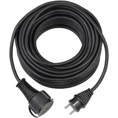 Brennenstuhl 1161420 Cordon prolongateur de qualité IP44 en Caoutchouc, Noir, 5 m