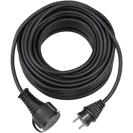 Brennenstuhl 1161420 Cordon prolongateur de qualité IP44 en Caoutchouc, Noir, 5 m