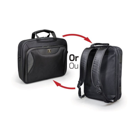 Port Designs Sacoche & Sac à Dos pc 2en1 pour Ordinateur Portable Manhattan Combo 14/15.6 Pouces Noire