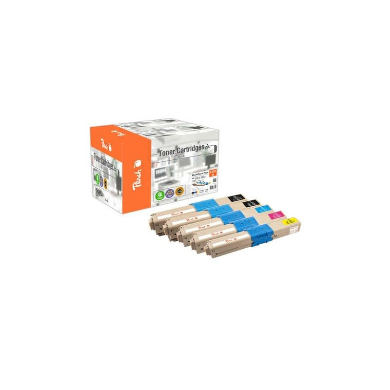 Peach 112228 Cartouche de Toner 5 pièce(s) Compatible Noir, Cyan, Magenta, Jaune