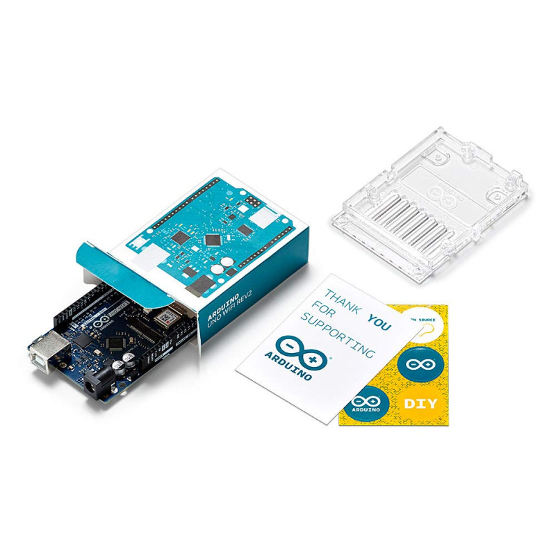Arduino UNO WiFi Rev.2 [ABX00021] - Carte de développement avec microcontrôleur ATmega4809, WiFi intégré, idéale pour projets Io