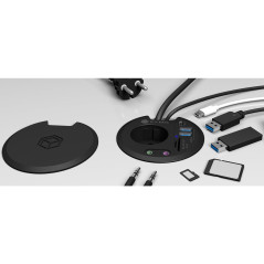 ICY BOX Table hub with SD/microSD Card Reader, 2X Type-A, USB-C, 2X 3.5 mm Audio